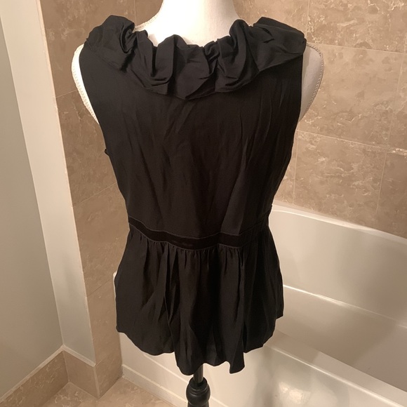 Rebecca Taylor Silk V- Neck Ruffle Top - Picture 6 of 14
